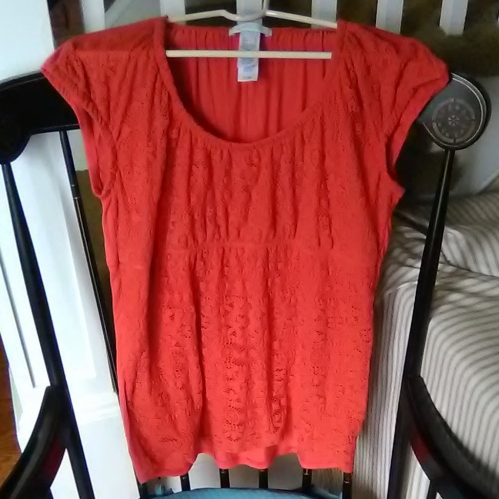 Red Lace Cap-Sleeve Tank